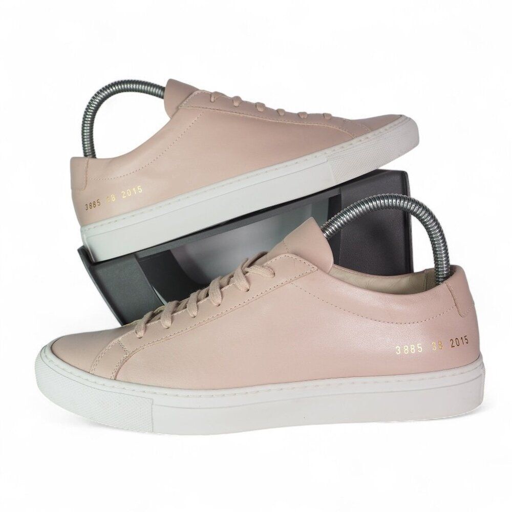 Woman by Common Projects Achilles Leather Sneakers Apricot Pink Women's 7/38